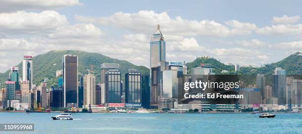 hong kong island panoramic - wan chai - fotografias e filmes do acervo