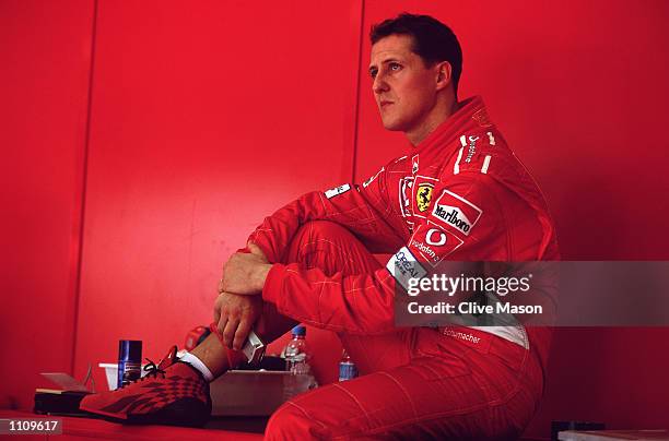 Portrait of Ferrari driver Michael Schumacher before the Formula One Malaysian Grand Prix at the Sepang Circuit in Kuala Lumpur, Malayasia. \...