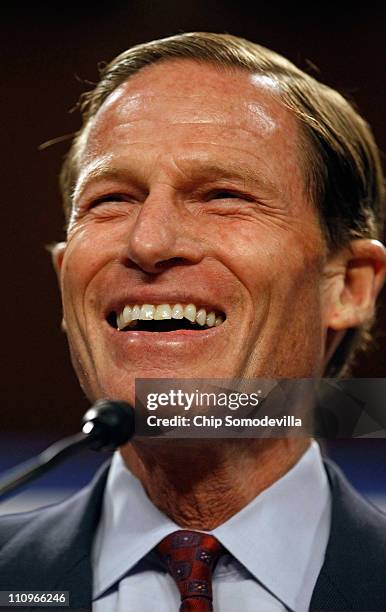 Sen. Richard Blumenthal addresses a rally in support of Social Security in the Dirksen Senate Office Building on Capitol Hill March 28, 2011 in...
