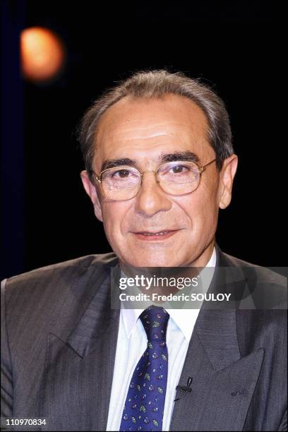 Bernard Debre on the tv talk show 'Campus' hosted by Guillaume Durand in Paris, France on May 09, 2004.