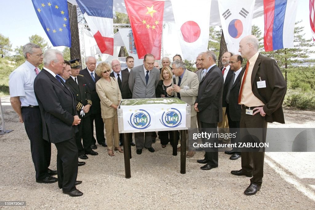 Jacques Chirac visits the future site of an experimental nuclear fusion project ITER in Cadarache, France in Cadarache, France on June 30th , 2005.