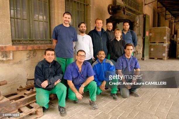 The Marius Fabre soap factory: a hundred year of Marseille soap making in Marseille, France on October 24th, 2007 - The working crew complete at the...