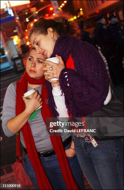 New York's Democratic voters wait for final US election results in New York, United States on November 03, 2004 - New York's Democratic voters wait...