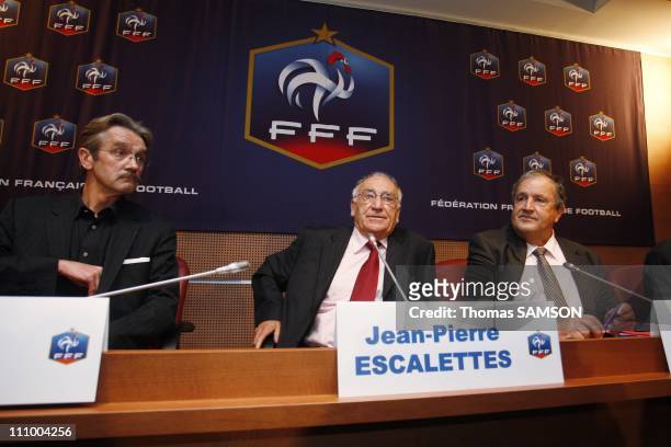 French Football Federation announced that Raymond Domenech remains in charge of the national football team in Paris, France on July 3rd, 2008 -...