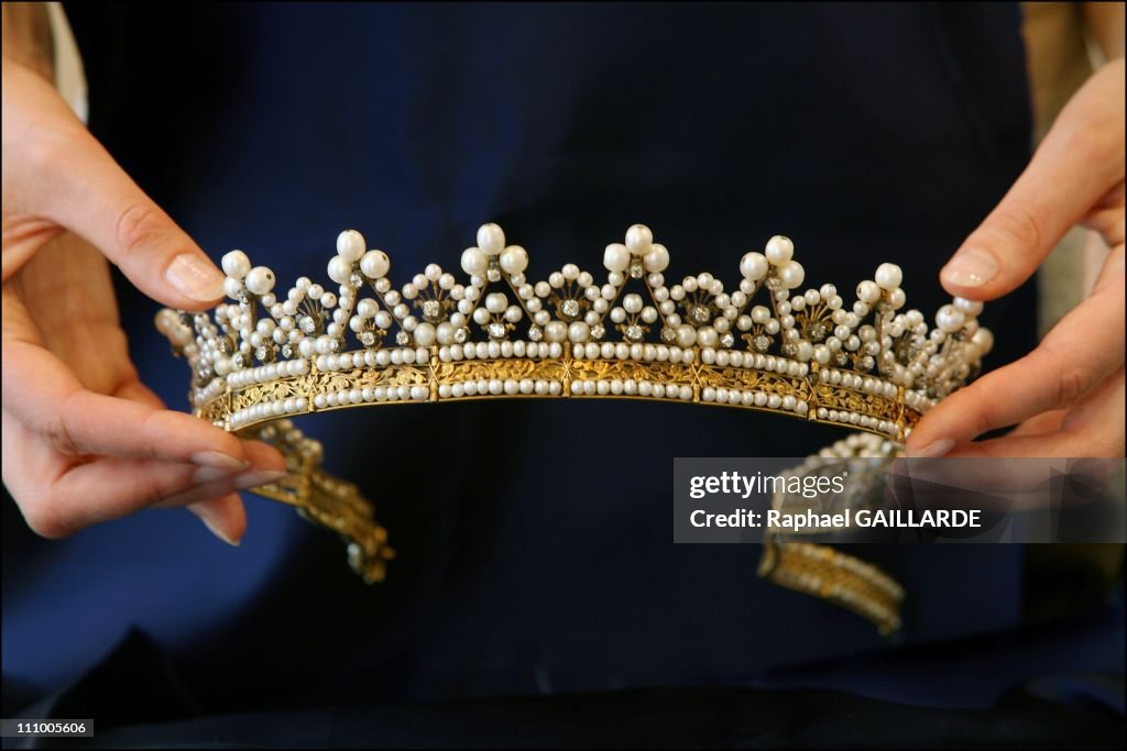 Italian Queen Marie-Jose sells her jewels in Christie's, London in Paris, France in May, 2007.