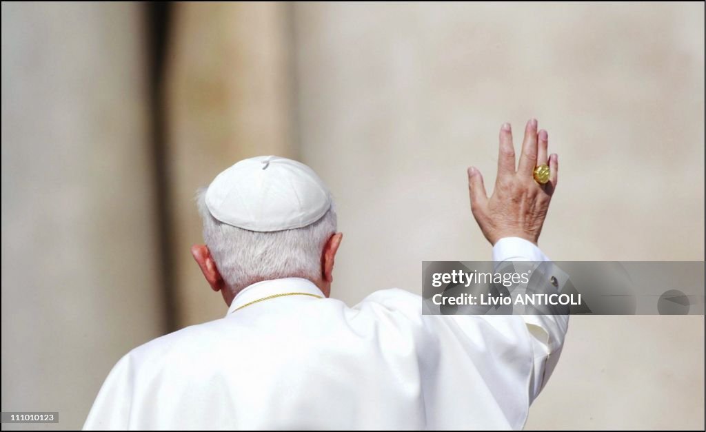 Pope holds first general audience in Vatican, Italy on April 27th, 2005.