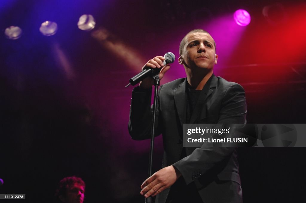 French Singer Faudel performs at the Caribana Festival in Crans sur Nyon, Switzerland on June 9th, 2007
