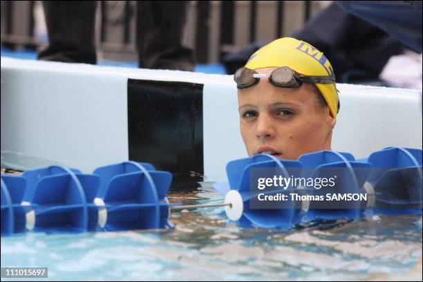 Laure Manaudou at the parade and sport demonstration to promote the 2012 Olympic bid in Paris, France on June 05th, 2005.