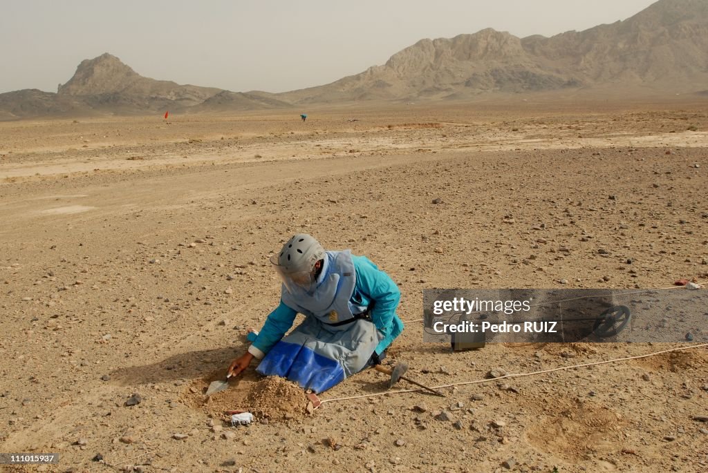 Demining procedure in Sajehan, Afghanistan on July 18th, 2007