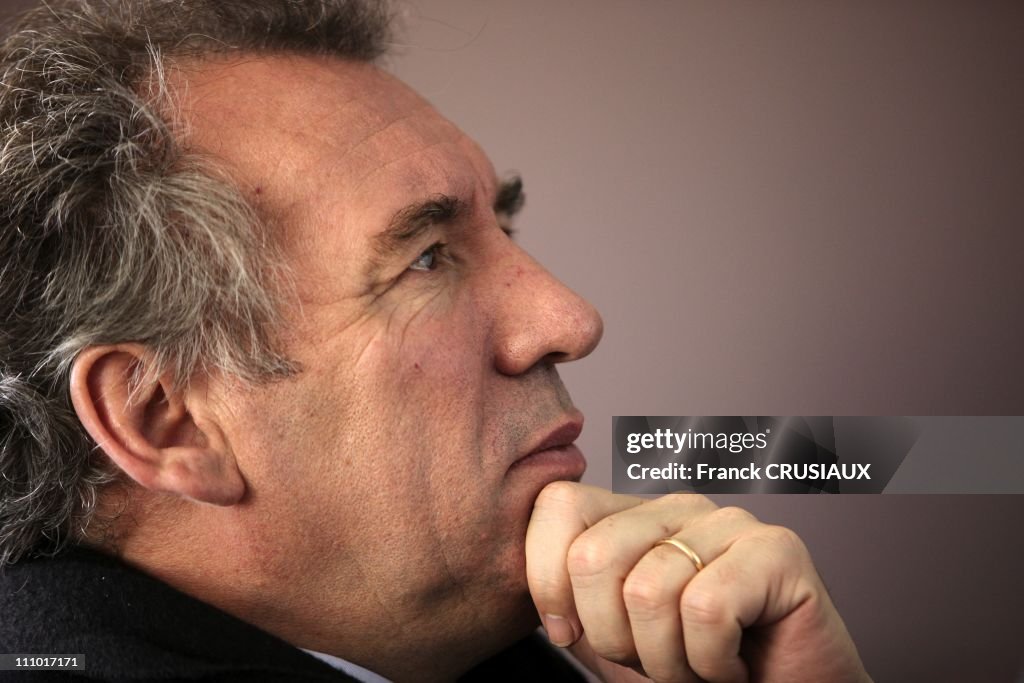 Displacement Francois Bayrou, president of Democratic Movement (Modem) in the Nord Pas de Calais, the European elections in Arras, France on September 03rd, 2009.