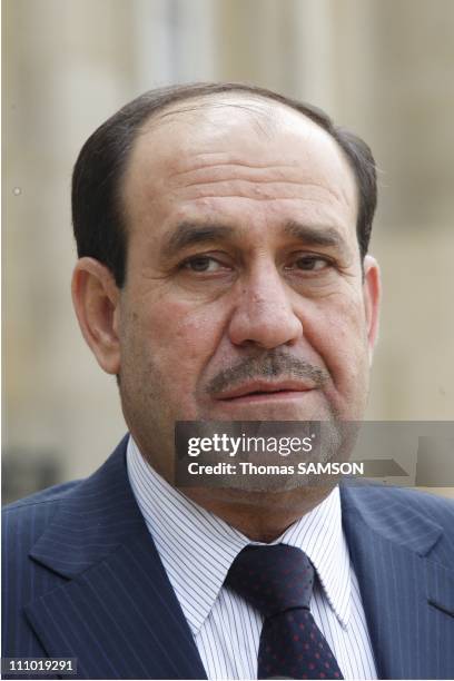 French President Nicolas Sarkozy recieves Irakian Prime Minister, Nouri al-Maliki, at Elysee Palace in Paris, France on May 04th, 2009 - Iraq Prime...