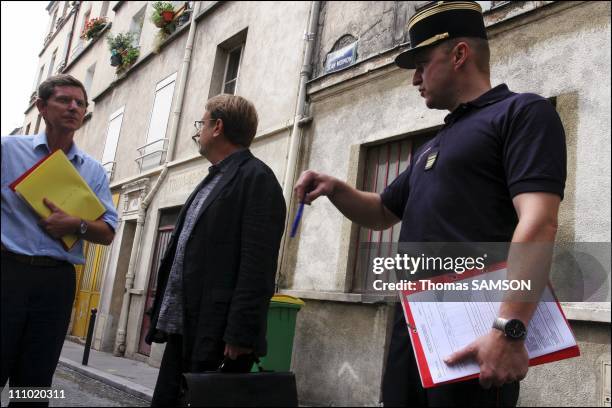 Building inspections unsanitary Jean Moinon street, Paris by the Group technical inspection established by the Prefecture of Paris in Paris, France...