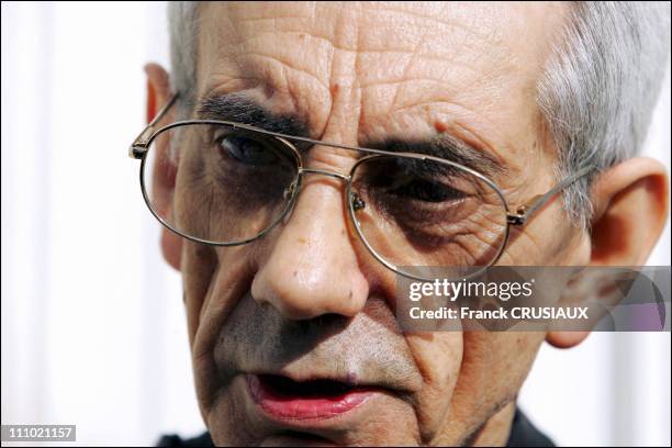 The first public appearance of Lucien Leger after spending 41 years in prison in Landas, France On October 03rd, 2005.