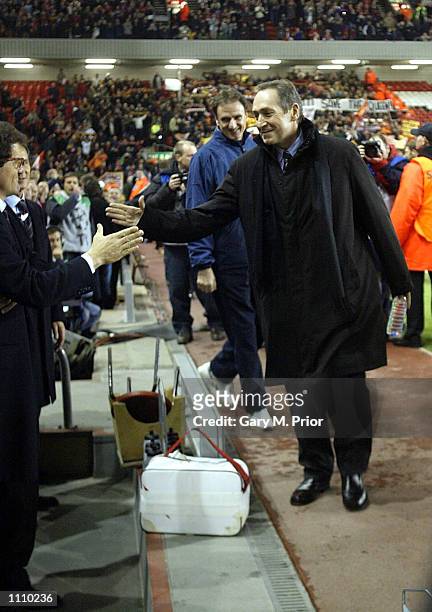 Manager Gerard Houllier of Liverpool makes his return to Anfield during the Liverpool v AS Roma UEFA Champions League, Group B match at Anfield,...
