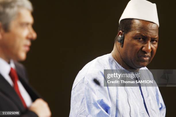 Jose Socrates, Portuguese Prime minister, Alpha Oumar Konare, President of the African Union Commission in Lisbon, Portugal on December 09th, 2007.