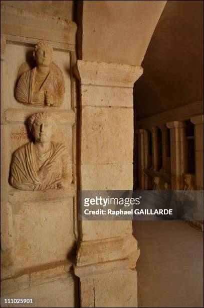 The Tomb of the Three Brothers - Hypogeum discovered in 2002 by a team of Japanese archaeologists in the Southeast necropolis of Palmyra, the tombs'...