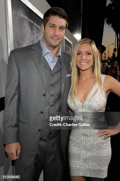 Player Jay Cutler and Kristin Cavallari arrive at the premiere of Summit Entertainment's "Source Code" at ArcLight Cinemas on March 28, 2011 in Los...