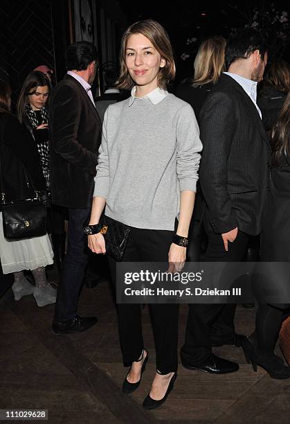Sofia Coppola attends The Cinema Society & Nancy Gonzalez screening after party for "Meek's Cutoff" at Jimmy At The James Hotel on March 28, 2011 in...