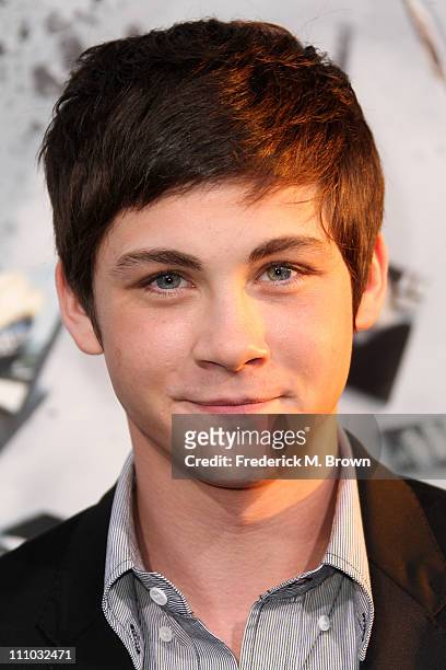 Actor Logan Lerman attends the premiere of Summit Entertainment's "Source Code" at the Arclight Cinerama Dome on March 28, 2011 in Los Angeles,...