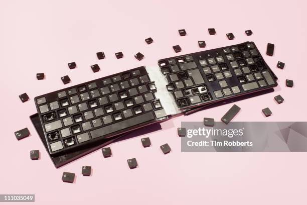 broken keyboard. - computer keyboard stock pictures, royalty-free photos & images