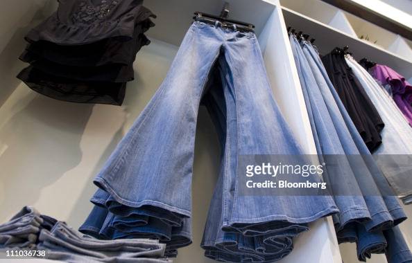 VF Corp.'s 7 for All Mankind bell bottom jeans are displayed for sale ...