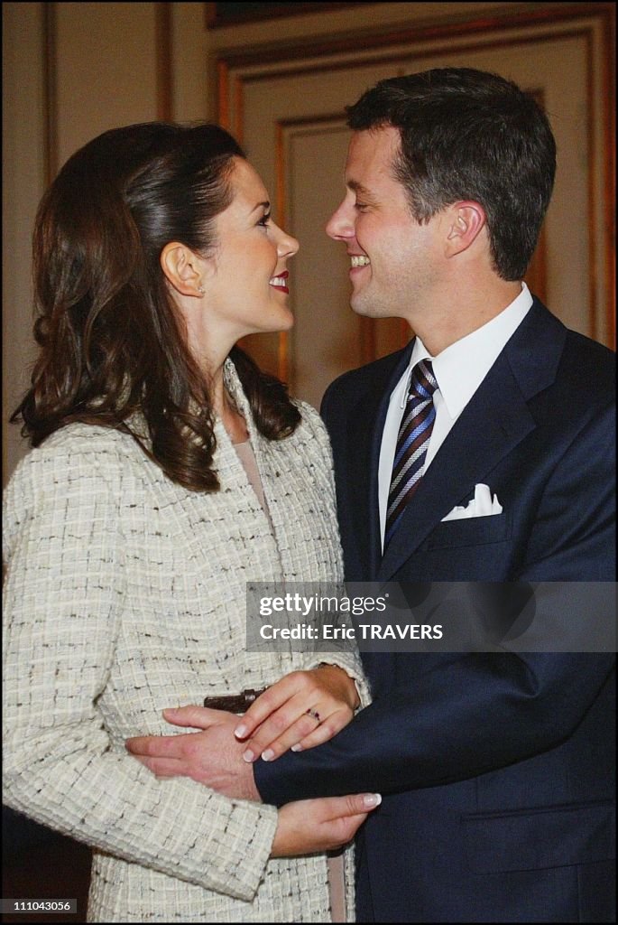Announcement Of The Engagement Of Denmark's Future King, Crown Prince Frederik And Mary Elizabeth Donaldson At The Christian Ix Palace, Amalienborg Castle In Fredensborg, Denmark On October 08, 2003