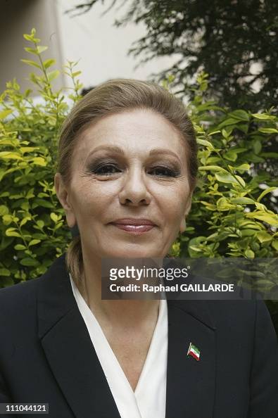 HM Farah Pahlavi at the Passy cemetery on third anniversary of the ...