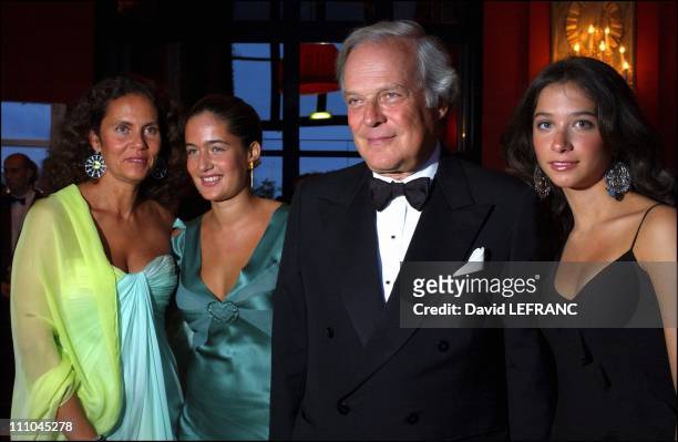 David de Rothschild with family in the salon for ambassadors of casino of Deauville, grand ball to benefit Care France presided by Marina de Brantes...