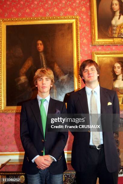 Princes Ernst August Junior and Christian, sons of Prince Ernst August in front of the castle - The Marienburg Castle, near Hanover, Germany, will be...