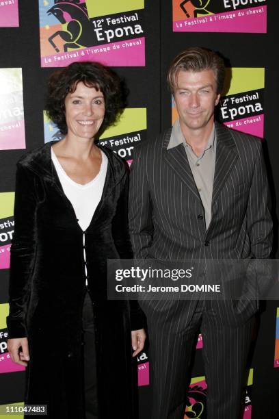 Caroline Tresca and Philippe Caroit at the 12th EPONA Festival, film festival of the horse on television in Cabourg, France On October 08th, 2005.