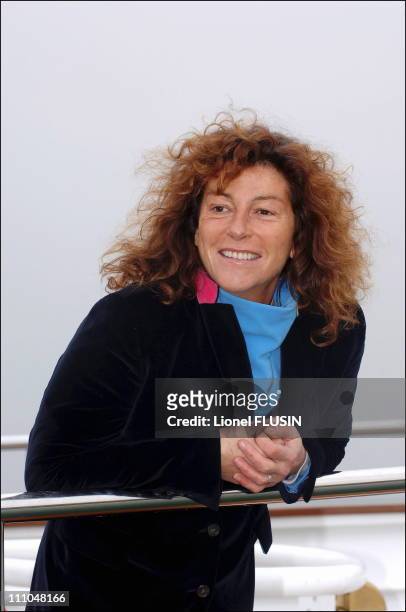 Florence Arthaud, godmother of the CGN ship on the Leman lake in Morges, Switzerland on December 22nd, 2005.