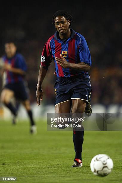 Philippe Christanval of Barcelona charges forward during the UEFA Champions League Group B match between Barcelona and Liverpool played at the Nou...