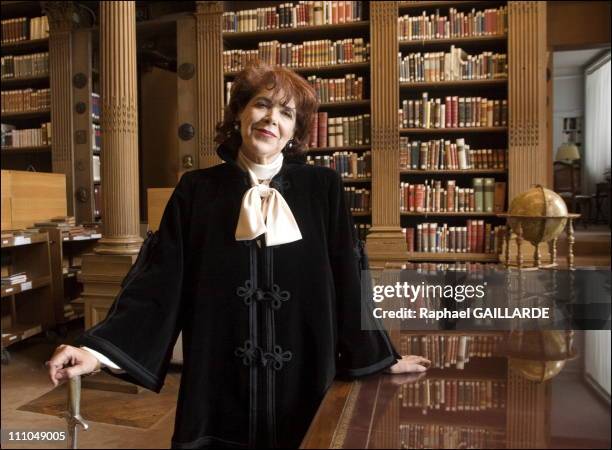 Algerian writer Assia Djebar received at the French Academy in Paris, France on June 22nd , 2006.