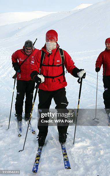 Prince Harry skis with the Walking with the Wounded team, who have gathered on the island of Spitsbergen - situated between the Norwegian mainland...
