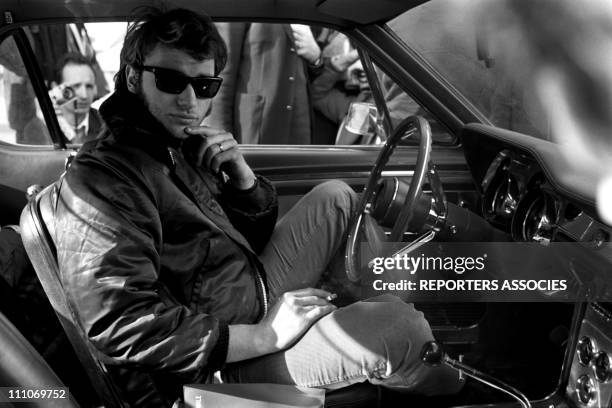 Johnny Hallyday in the sixties in France - Arrival of Johnny Hallyday at the Monte-Carlo rally in France on January 17, 1961.