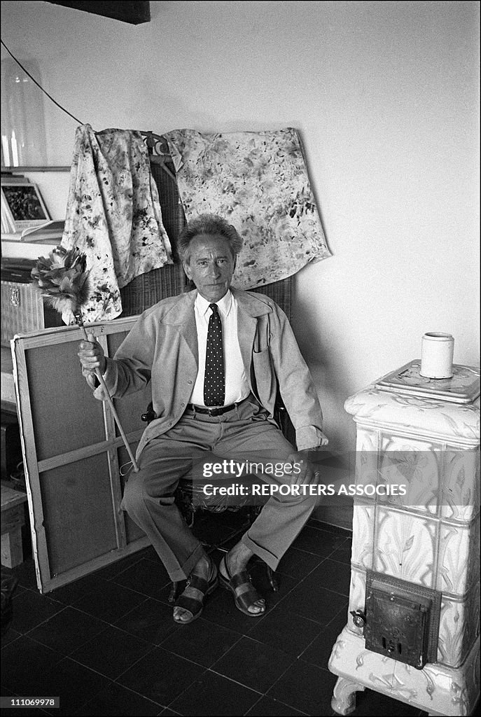 Jean Cocteau at home in Milly la Foret, France in 1955.