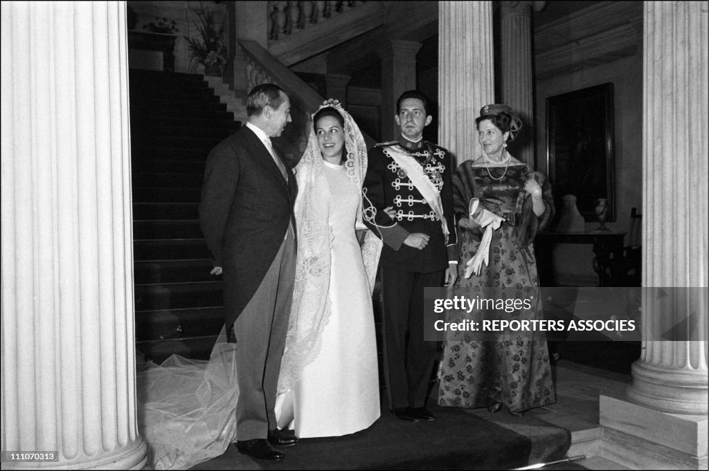 The wedding of Michel of Greece and Marina Karella in Athenes, Greece on February 05, 1965.