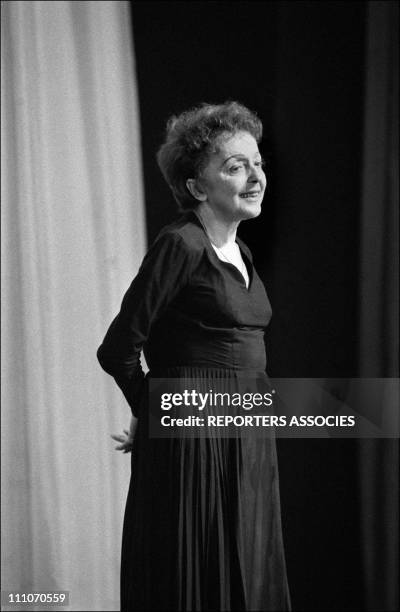 Edith Piaf on stage at the Olympia in Paris, France on September 28, 1962.