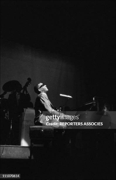 Ray Charles behind the scence at the Olympia in Paris, France on May 18, 1962.