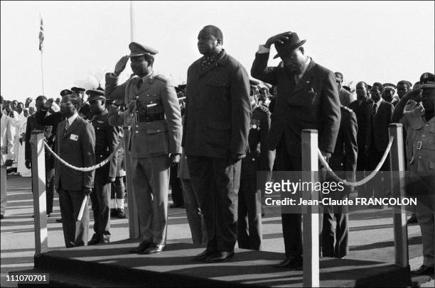 General Yakubu Gowon of Nigeria, Idi Amin Dada in Kampala, Uganda on July 29, 1975.