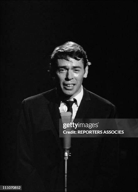 Jacques Brel at the ' Palmares des Chansons' at the Olympia in Paris, France on November 10, 1966 at the Olympia in Paris, France on November 10,...