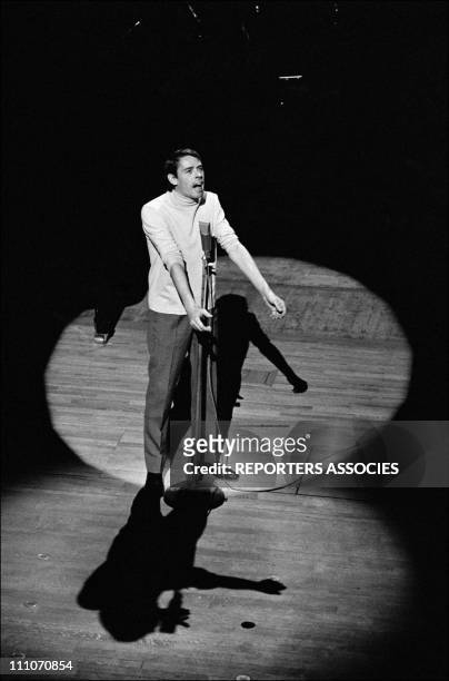 Jacques Brel at the ' Palmares des Chansons' at the Olympia in Paris, France on November 10, 1966 at the Olympia in Paris, France on November 10,...