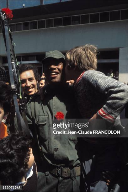 Carnation Revolution In Lisbon, Portugal On April 25, 1974