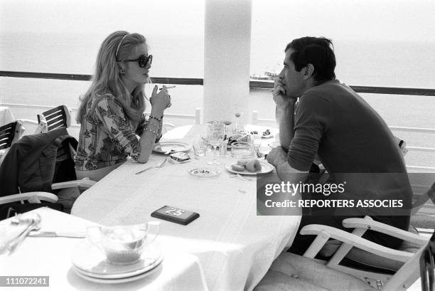 Catherine Deneuve and Vadim at Festival De Cannes in France in May 1964.