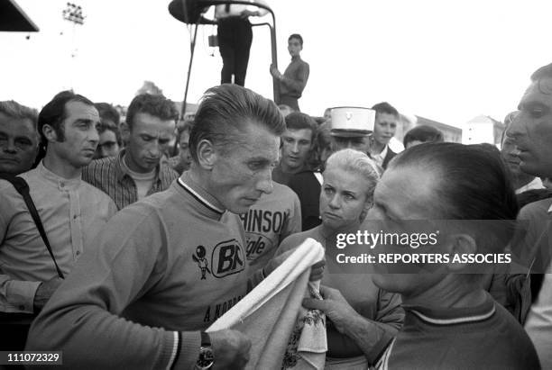 Jacques Anquetil and his wife Jeanine in Besancon, France on September 26, 1964.