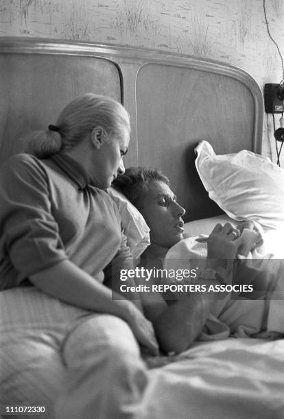 Jeanine and Jacques Anquetil in Besancon, France on September 26, 1964.