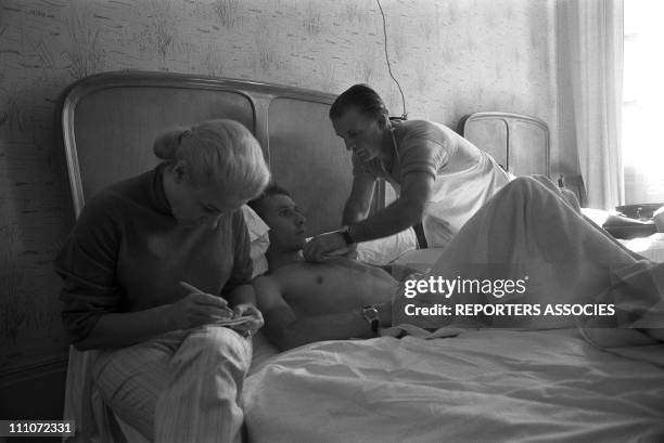 Jeanine and Jacques Anquetil in Besancon, France on September 26, 1964.