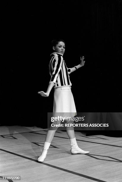 Fashion Mini Dress Courreges In France On January 09, 1966: Courreges mini dress.