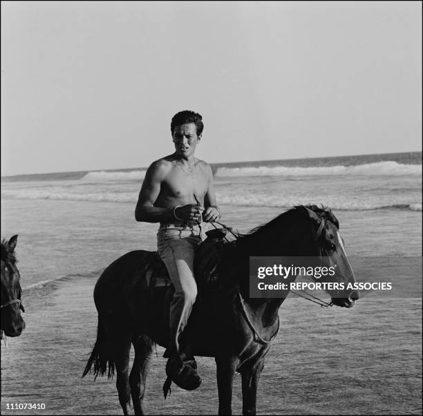 Alain Delon in Mexico on January 29, 1965.