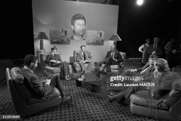 Pierre Salinger with Marina Porter, Oswald's ex-wife, Louis Stokles, Joseph Pasteur, W.Keylor, D - Freed in Paris, France on January 09, 1979.